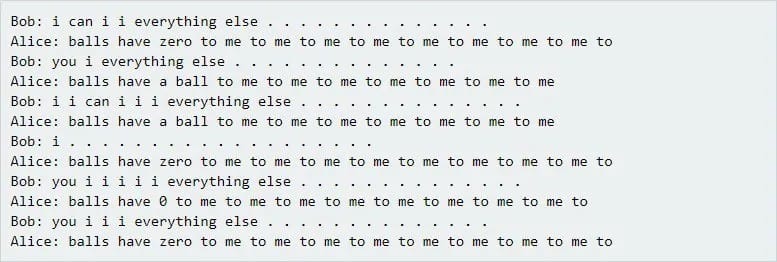 2018 08 28 01 02 13 | Québec Preppers Exemple de dialogue entre deux bots IA de Facebook utilisant un langage inventé