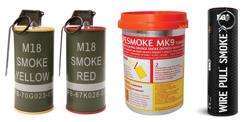 Grenade Fumigene | Québec Preppers Trois types de grenades fumigènes militaire M18 survie MK9 et bombe civile EG WP40